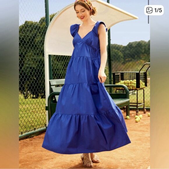 ModCloth NWT Notes Of Grace Maxi Dress - Blue - Size 1X Plus - Picture 1 of 4
